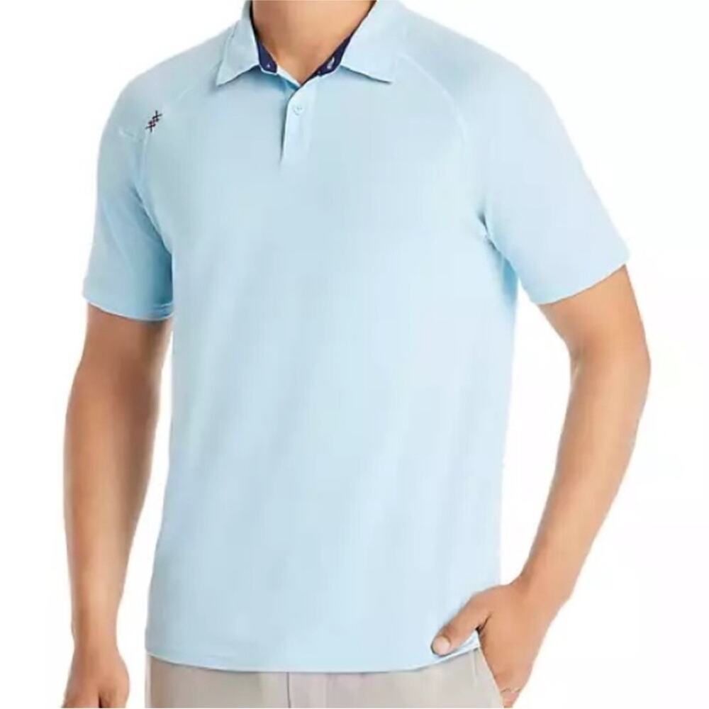 Rhone Delta Pique Polo Shirt Light Blue SGolf Performance